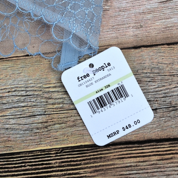 Free People Lucia Underwire Bra Blue Hydrandea - Picture 10 of 10